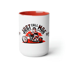 Load image into Gallery viewer, Motorcycle Moe Two-Tone Coffee Mugs, 15oz