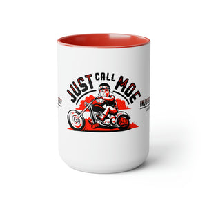 Motorcycle Moe Two-Tone Coffee Mugs, 15oz