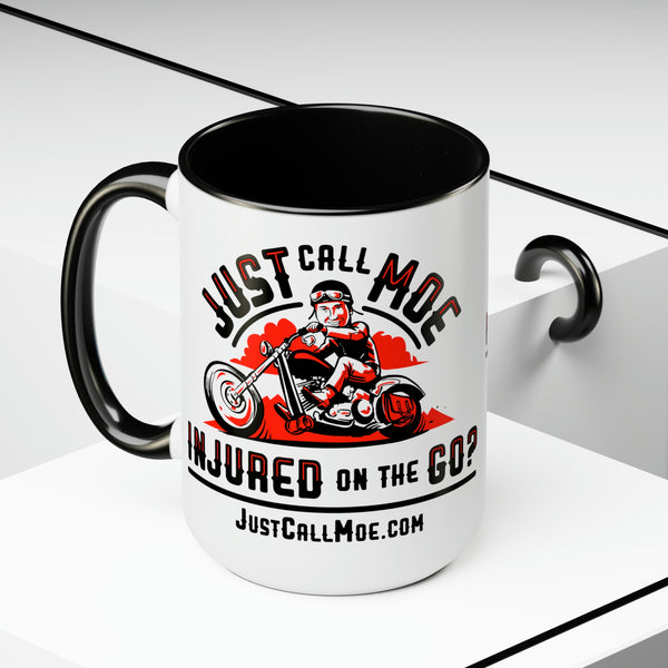 Motorcycle Moe Two-Tone Coffee Mugs, 15oz
