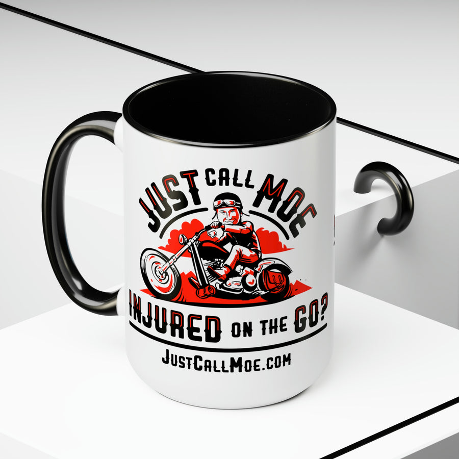 Motorcycle Moe Two-Tone Coffee Mugs, 15oz